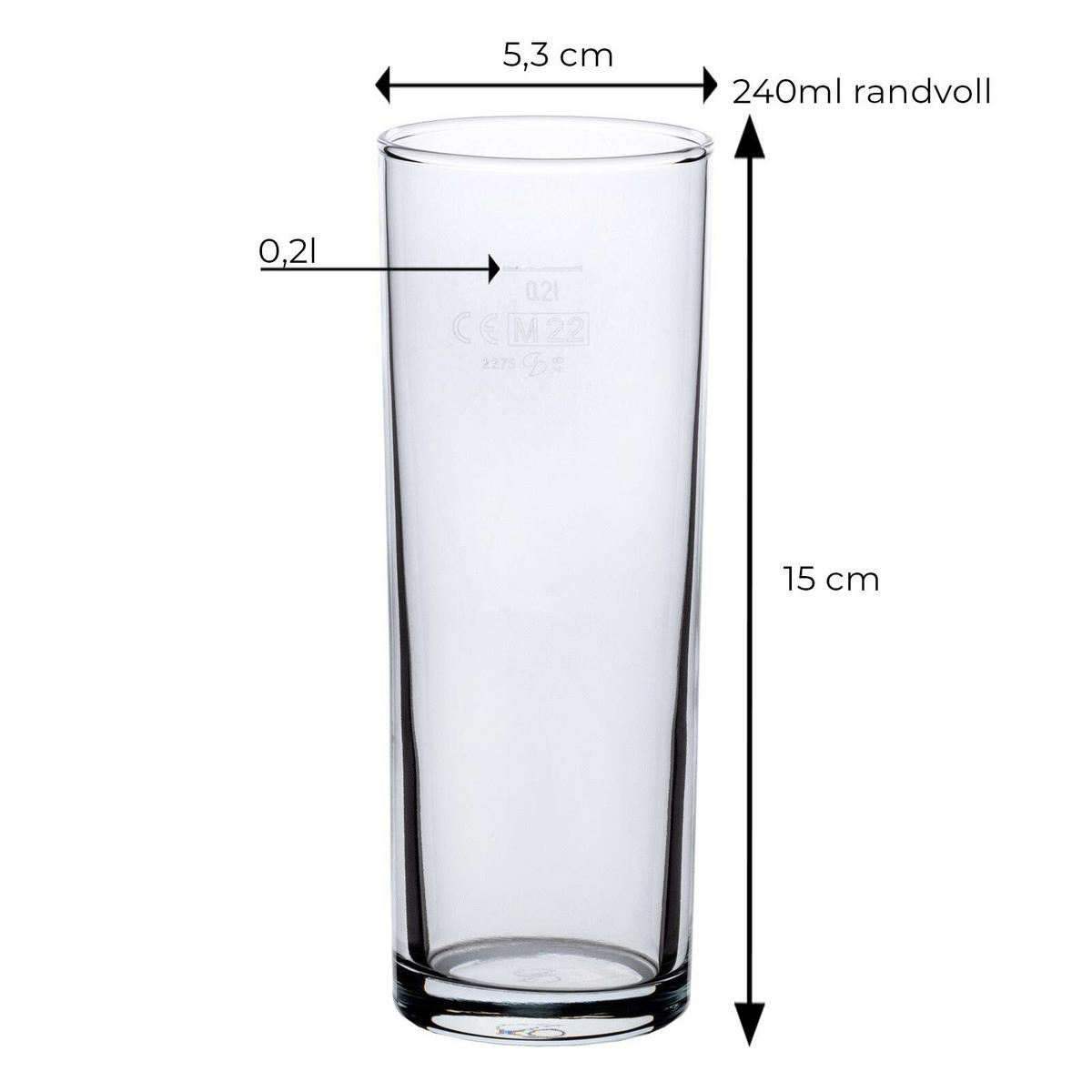 KÖLSCHGLÄSER GEEICHT transparent 0,2 l 12er Set - Transparent, Glas (0.24L) - Van Well