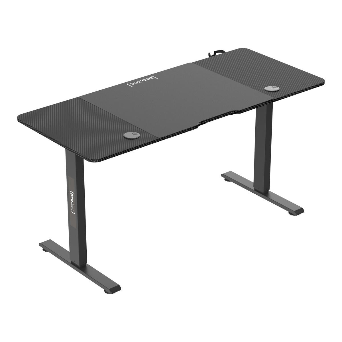 COMPUTERTISCH Stryn - Schwarz Hochglanz, Metall (60/140/117cm) - pro.tec