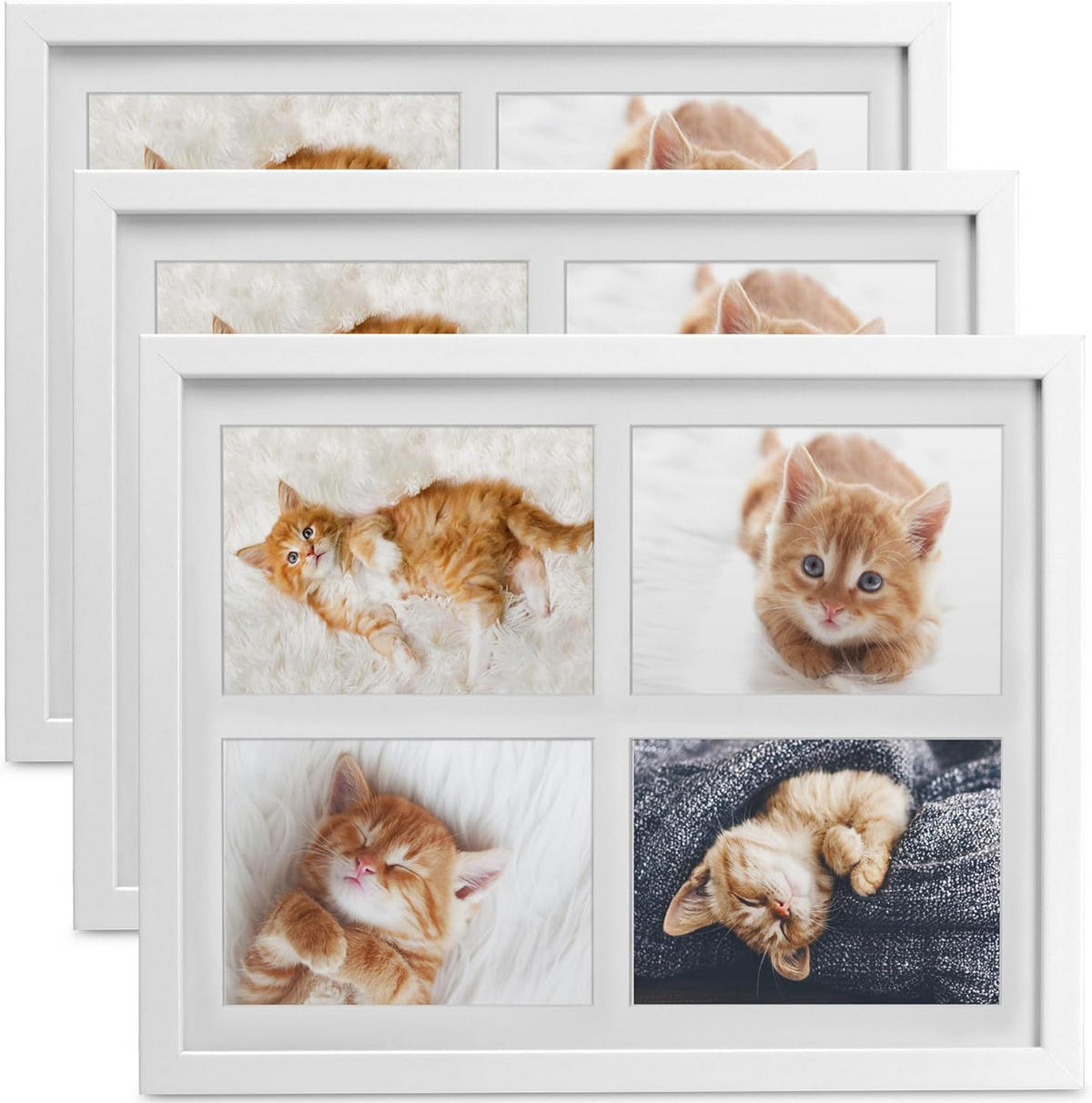 BILDERRAHMEN Galeria 10x15cm Weiß (3tlg) - Weiß, Holzwerkstoff (30/2/37cm) - BoMoe