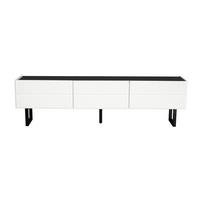 TV Lowboard 170x35x47 cm, 3 Schubladen, Schwarz Weiß - Weiß, Holz (170/47/35cm)