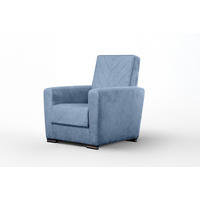 SESSEL Vera Blau, mit gesteppter Rückenlehne - Blau, Holzwerkstoff (88/103/100cm) - Bettso
