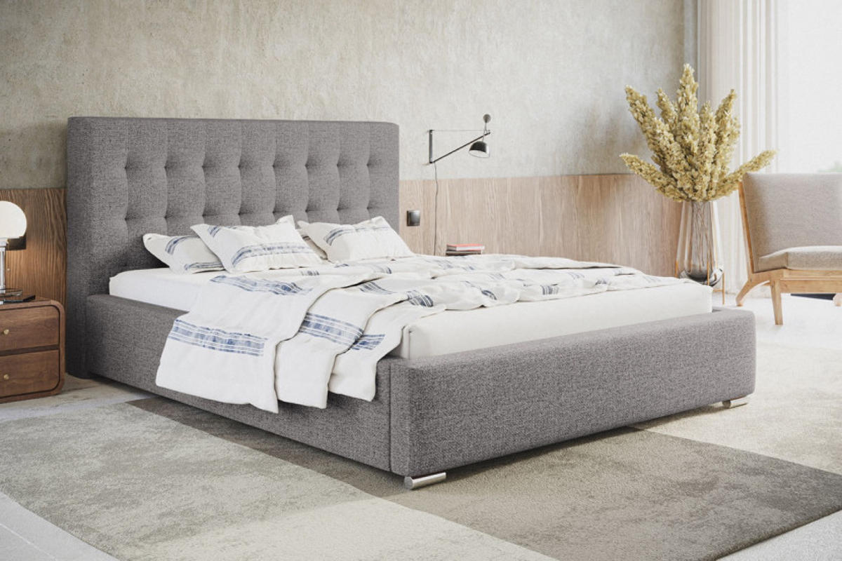 BETT Grau BEN 2 140x200 cm - Schwarz/Grau, Textil (140/200cm) - Sepro Meble