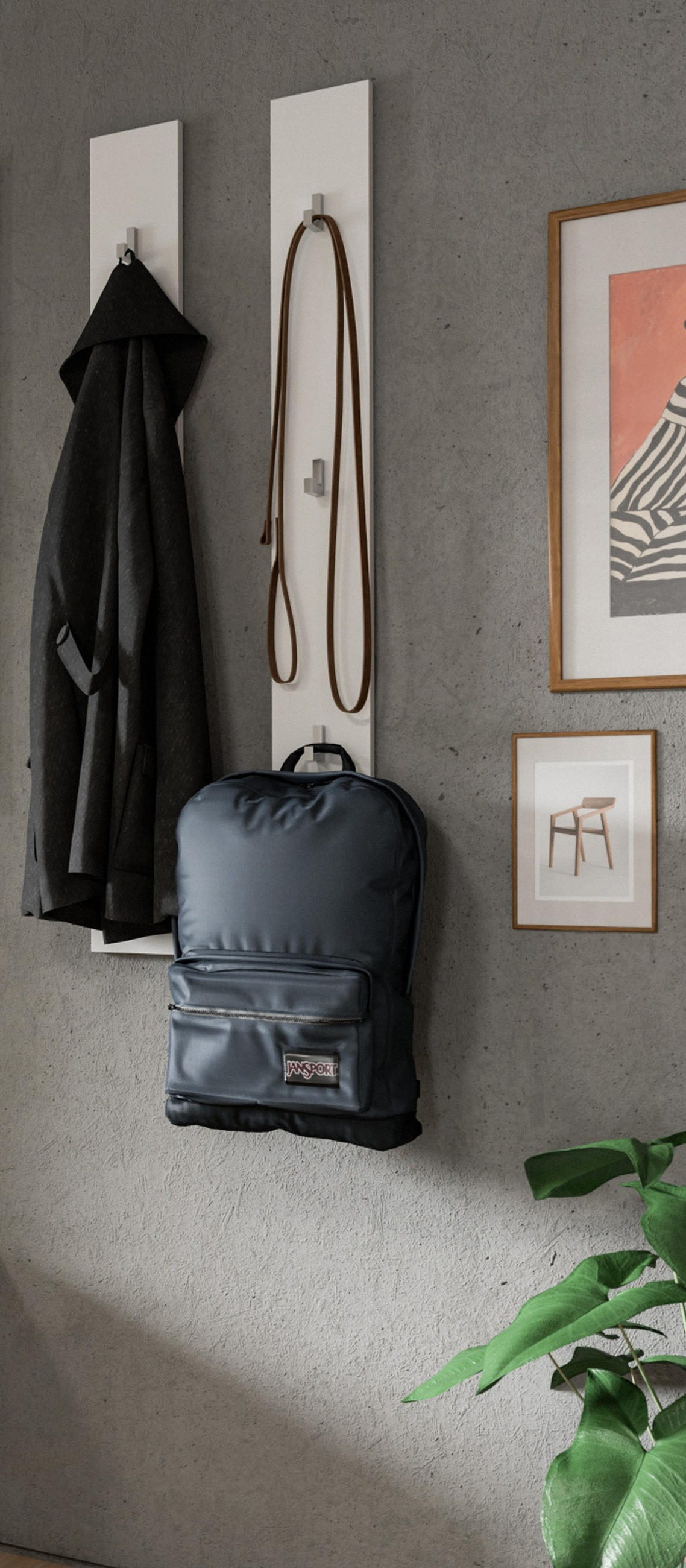 GARDEROBENPANEEL Set 2-teilig weiß 115 cm, Flurgarderobe mit Haken - Weiß, Holzwerkstoff/Metall (13/115/3cm) - Inn.Furn