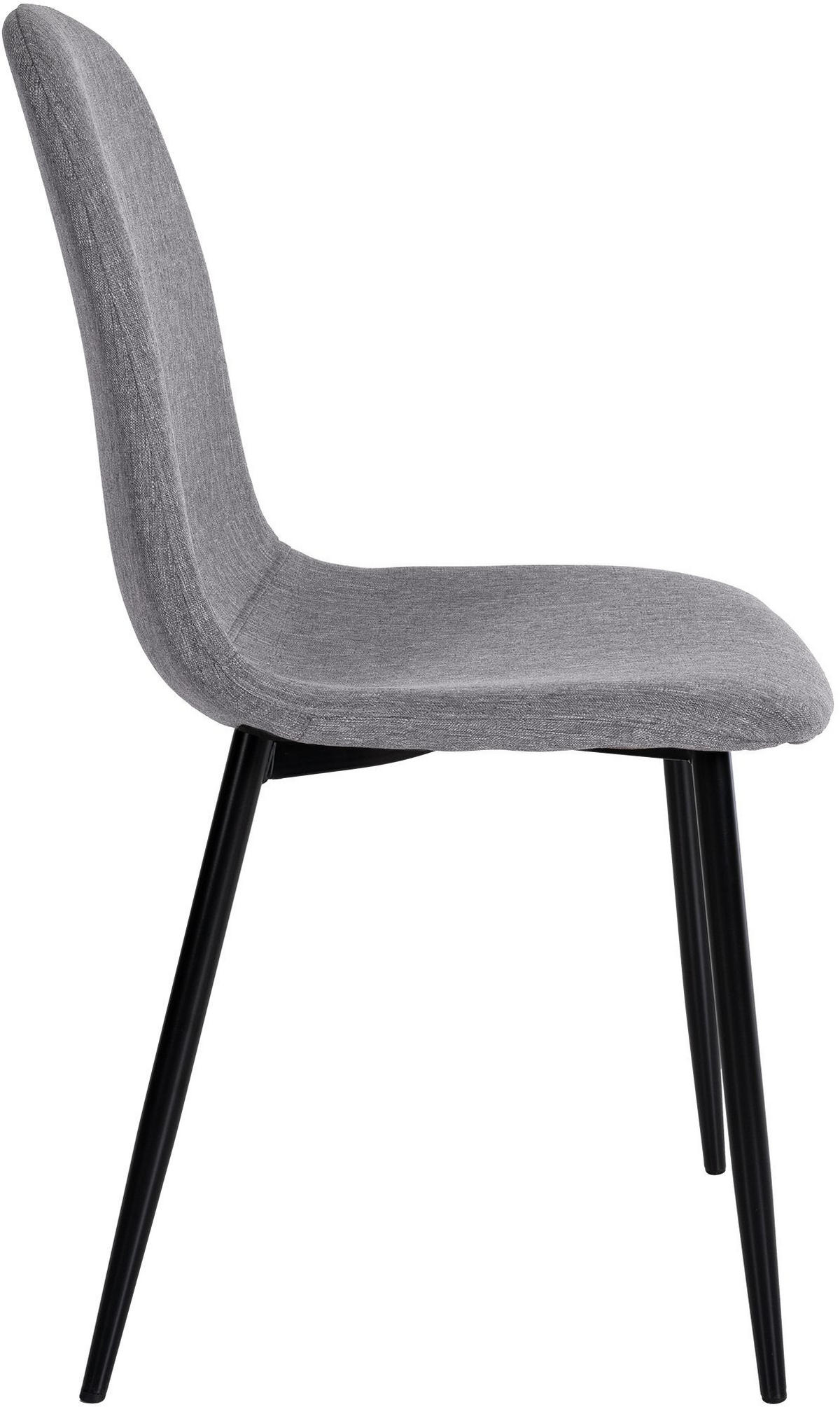ESSZIMMERSTÜHLE 4er-Set MOVI Grau Stoff Metall 88x44x51 cm - Grau, Metall (44/88/51cm) - DELUKE