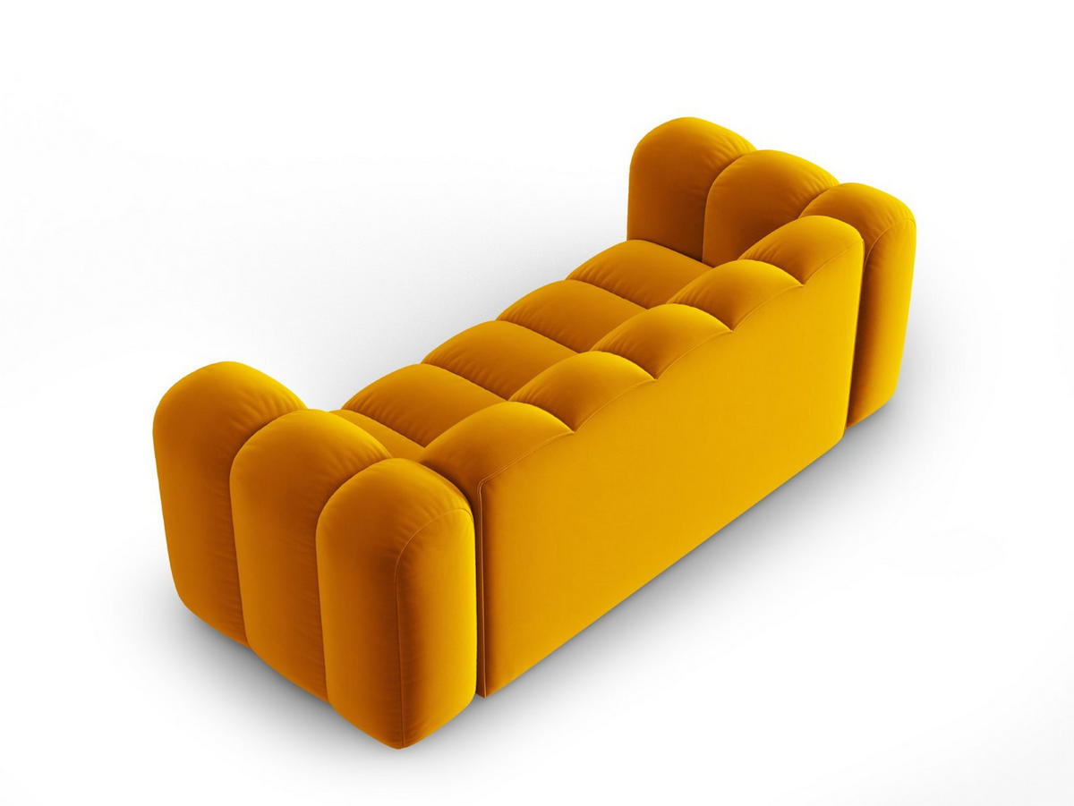 SOFA Lupine aus Samt gelb 2 Sitzplätze - Gelb, Textil (200/70/95cm) - Micadoni