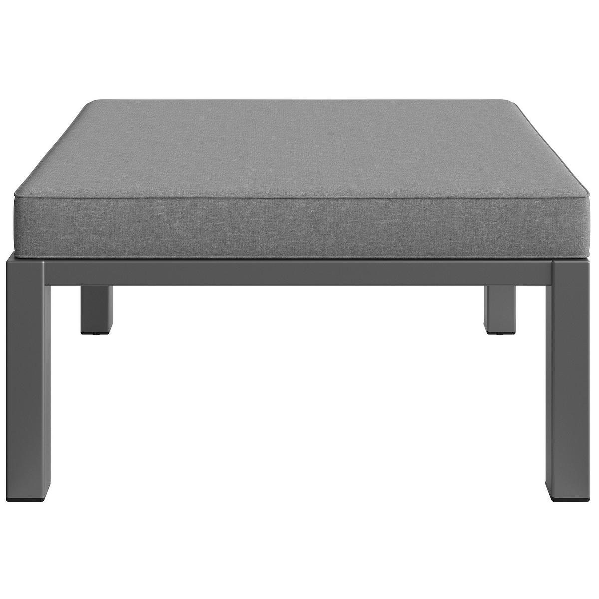 LOUNGEGARNITUR aus Akazienholz & Eisen Grau mit modularer Kombination - Grau, Metall - Modfu