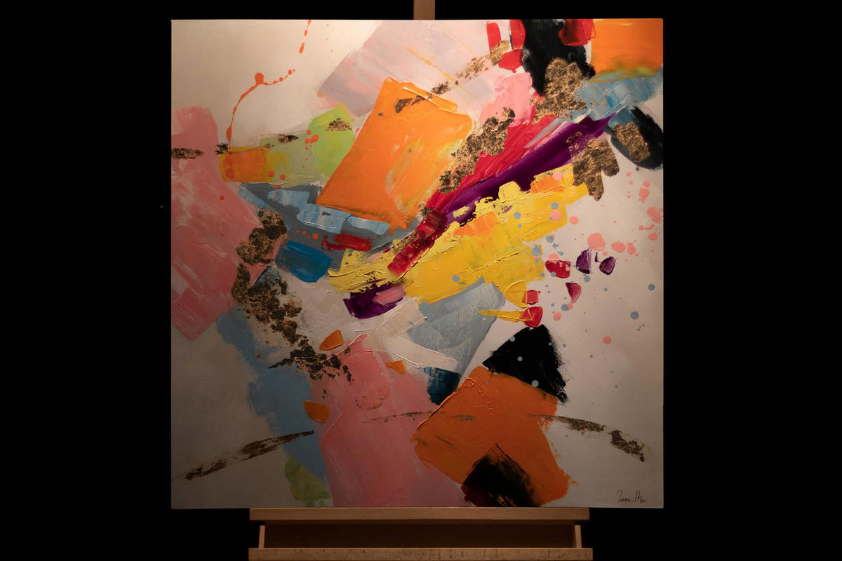 ACRYLBILD HANDGEMALT 80/80 cm - Multicolor, Holz/Textil (80/80cm) - KUNSTLOFT