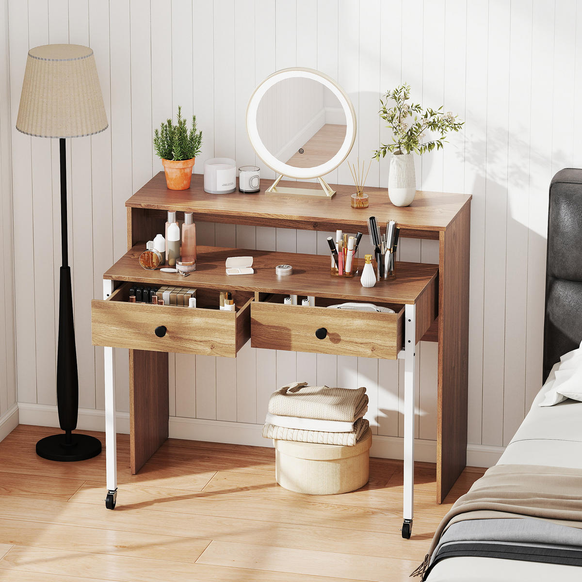 COMPUTERTISCH Natur - Naturfarben, Holzwerkstoff (63/100/88cm) - COSTWAY