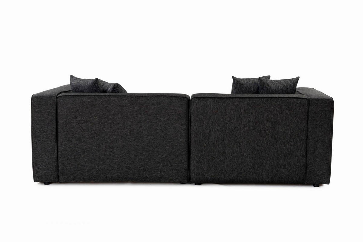 ECKSOFA breites XL-Design - Anthrazit/Schwarz, Holz/Kunststoff (230/180cm) - myHomelando