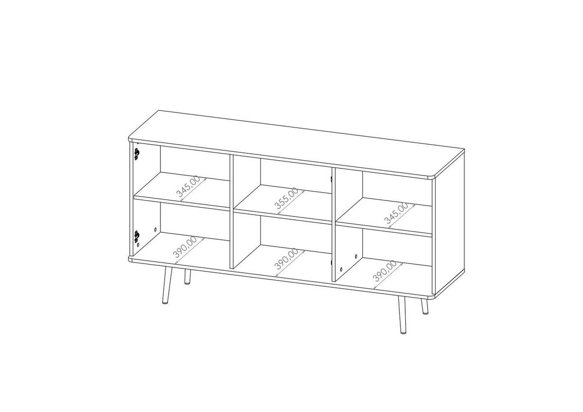 SIDEBOARD Elio Braun mit Graphit - Schwarz/Braun, Holzwerkstoff (80/90/41cm) - Bettso