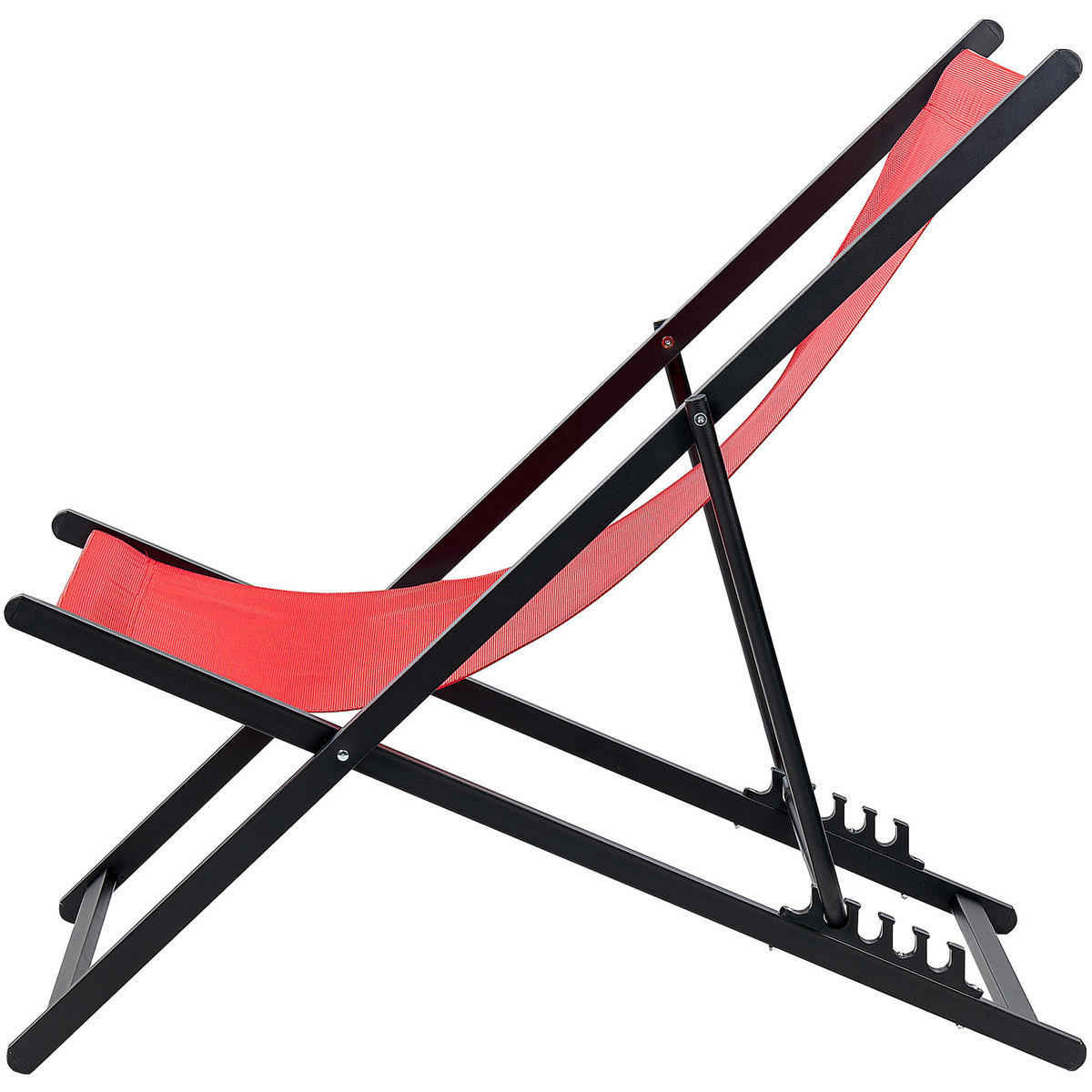 GARTENLIEGE schwarz/rot Locri II - Rot/Schwarz, Metall (60/79/95cm) - Beliani