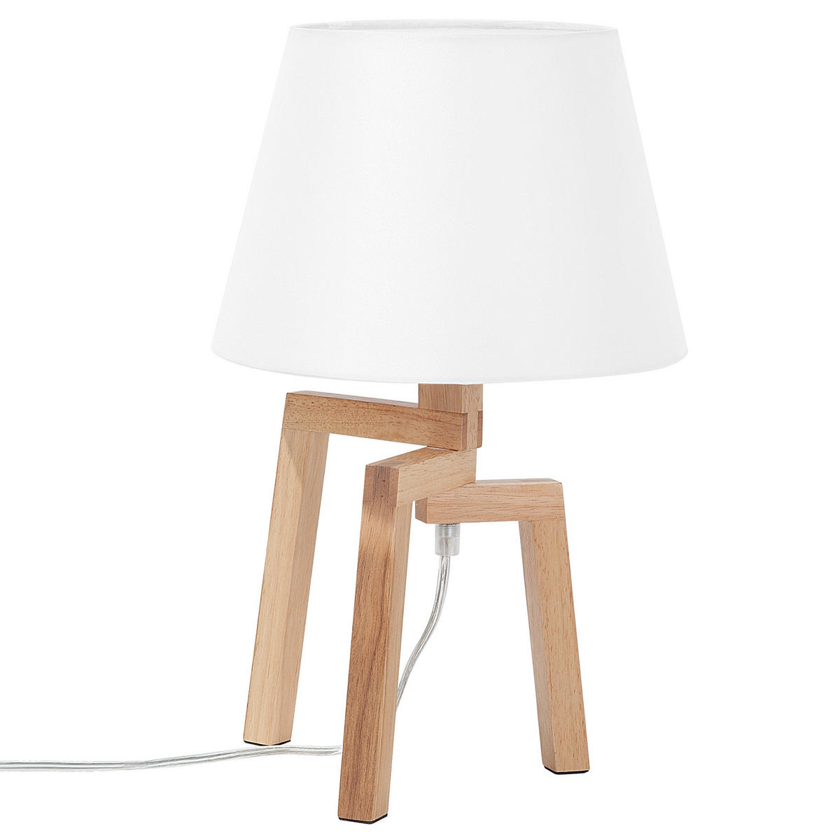 TISCHLAMPE Nalon 25/25/42 cm - Weiß, Holz (25/25/42cm) - Beliani