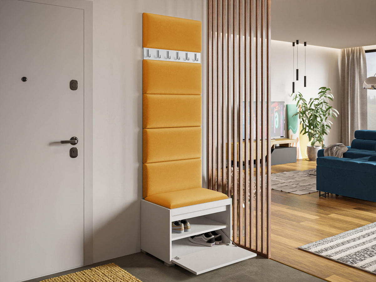 GARDEROBEN-SET Grawis 60 IV - Silberfarben/Orange, Holzwerkstoff/Kunststoff (64.5/45/34cm) - MIRJAN24