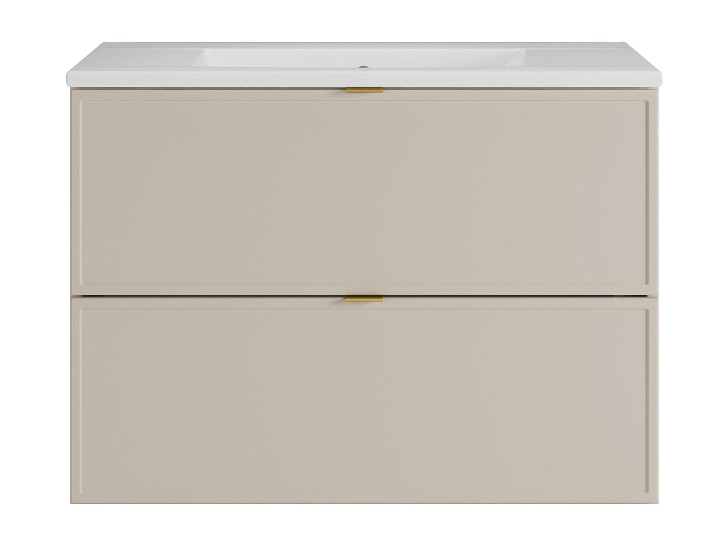 EINZELWASCHTISCH - 80 cm x 45 cm - Holz, Platte - Beige - ONDIL - Beige, Holz (80/60/45cm) - Vente-Unique