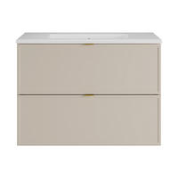 EINZELWASCHTISCH - 80 cm x 45 cm - Holz, Platte - Beige - ONDIL - Beige, Holz (80/60/45cm) - Vente-Unique