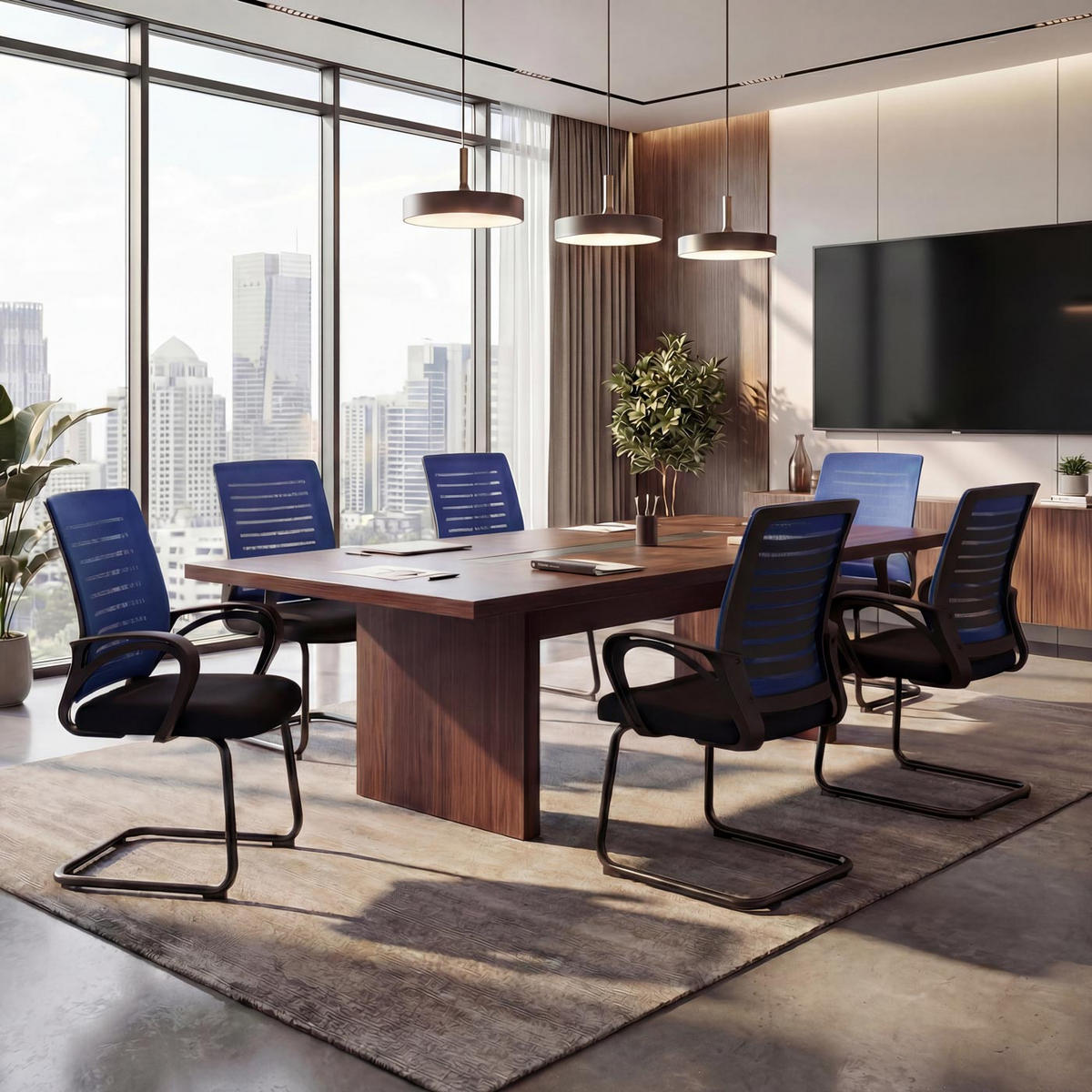 KONFERENZSTUHL Blau - Blau, Textil (62/92/57cm) - MCW