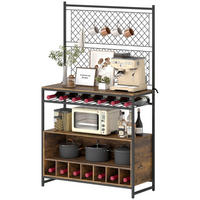 KÜCHENREGAL mit Arbeitsfläche,Küchenschrank,Metall+Holz,Braun - Braun, Metall (96.5/165/38cm) - LVHOM