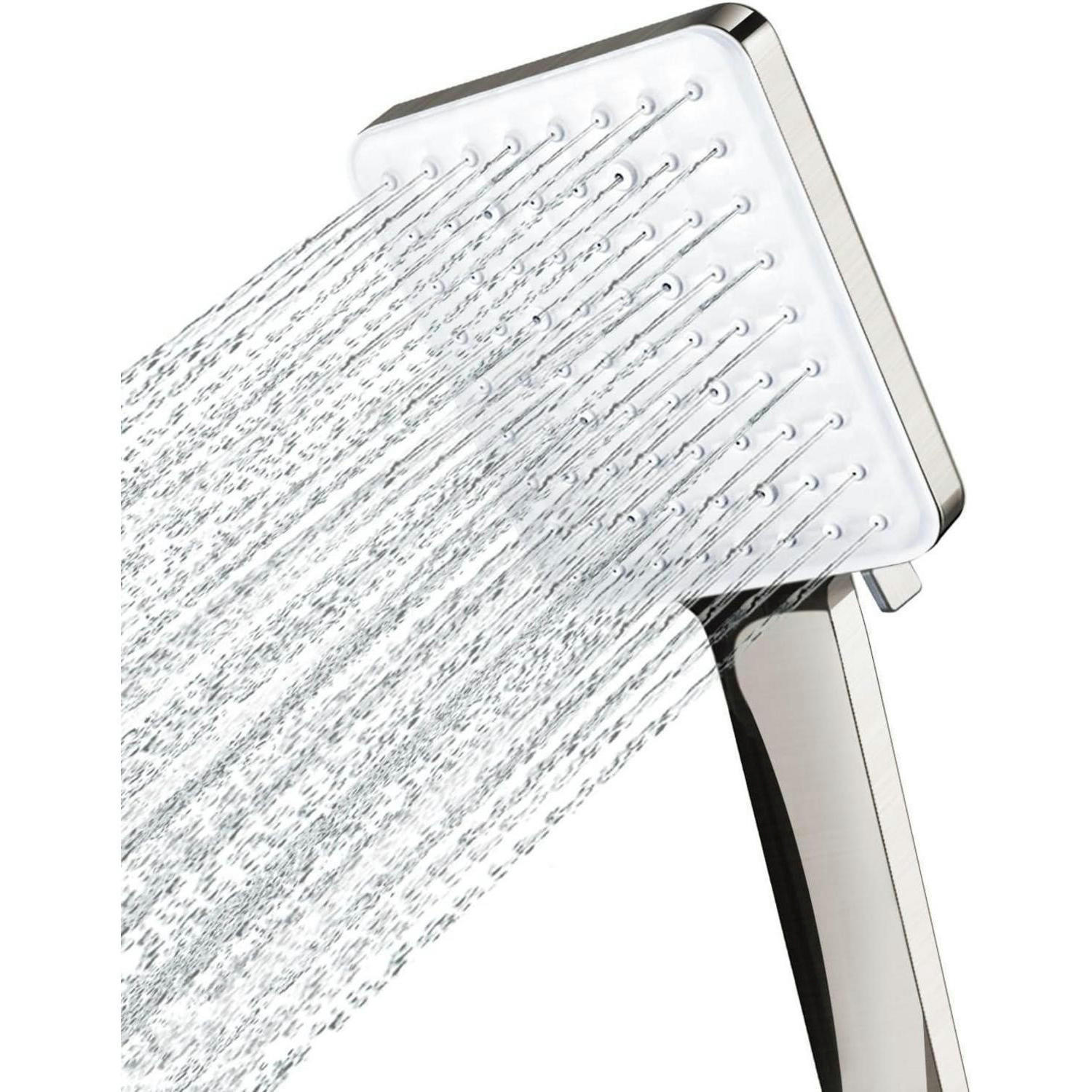 HANDBRAUSE Eckig mit 6 Strahlarten Golden - Silberfarben, Metall (12/12.7/20cm)