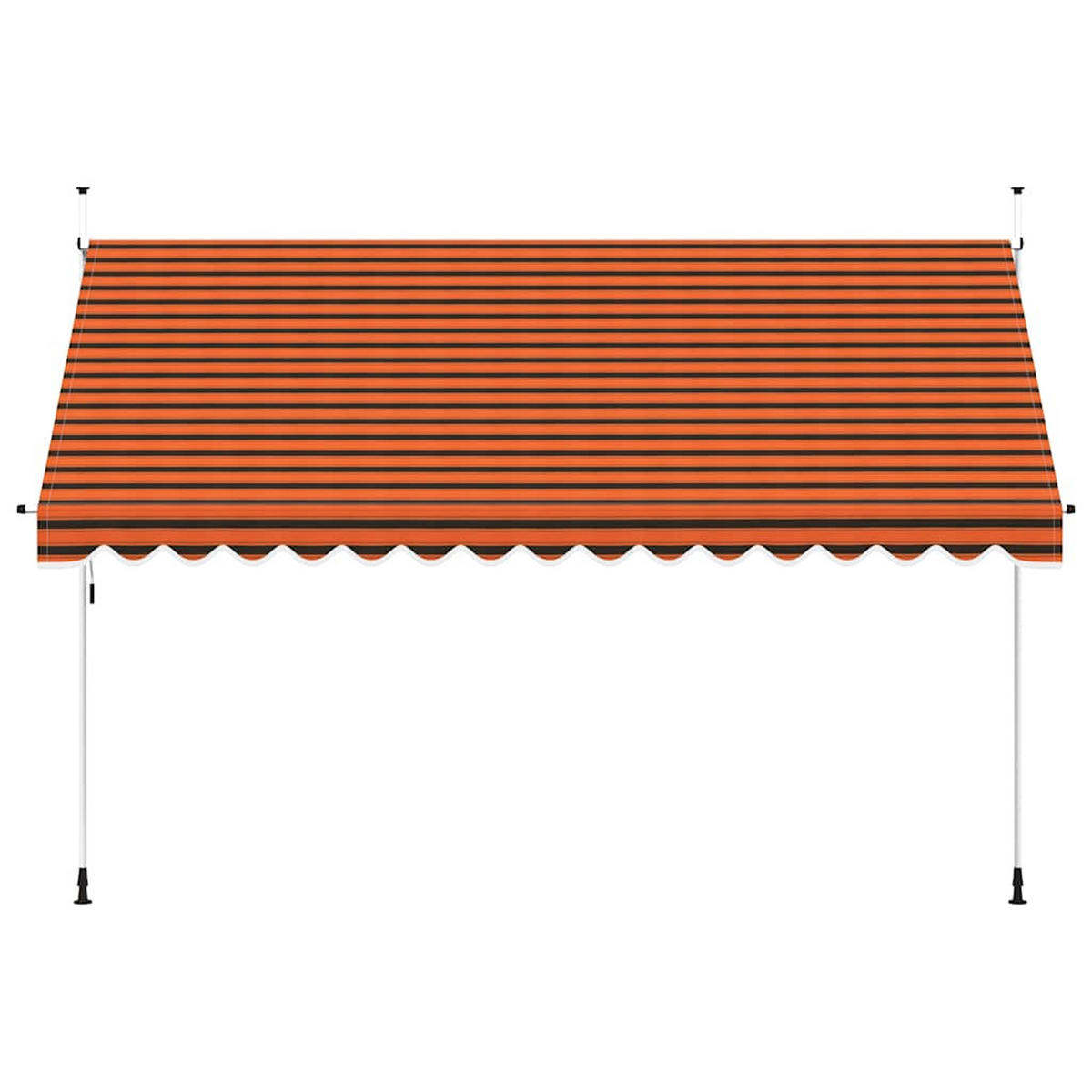 EINZIEHBARE Markise Handbetrieben 400 cm Orange und Braun - Multicolor, Textil (400/1/1cm) - furnicato