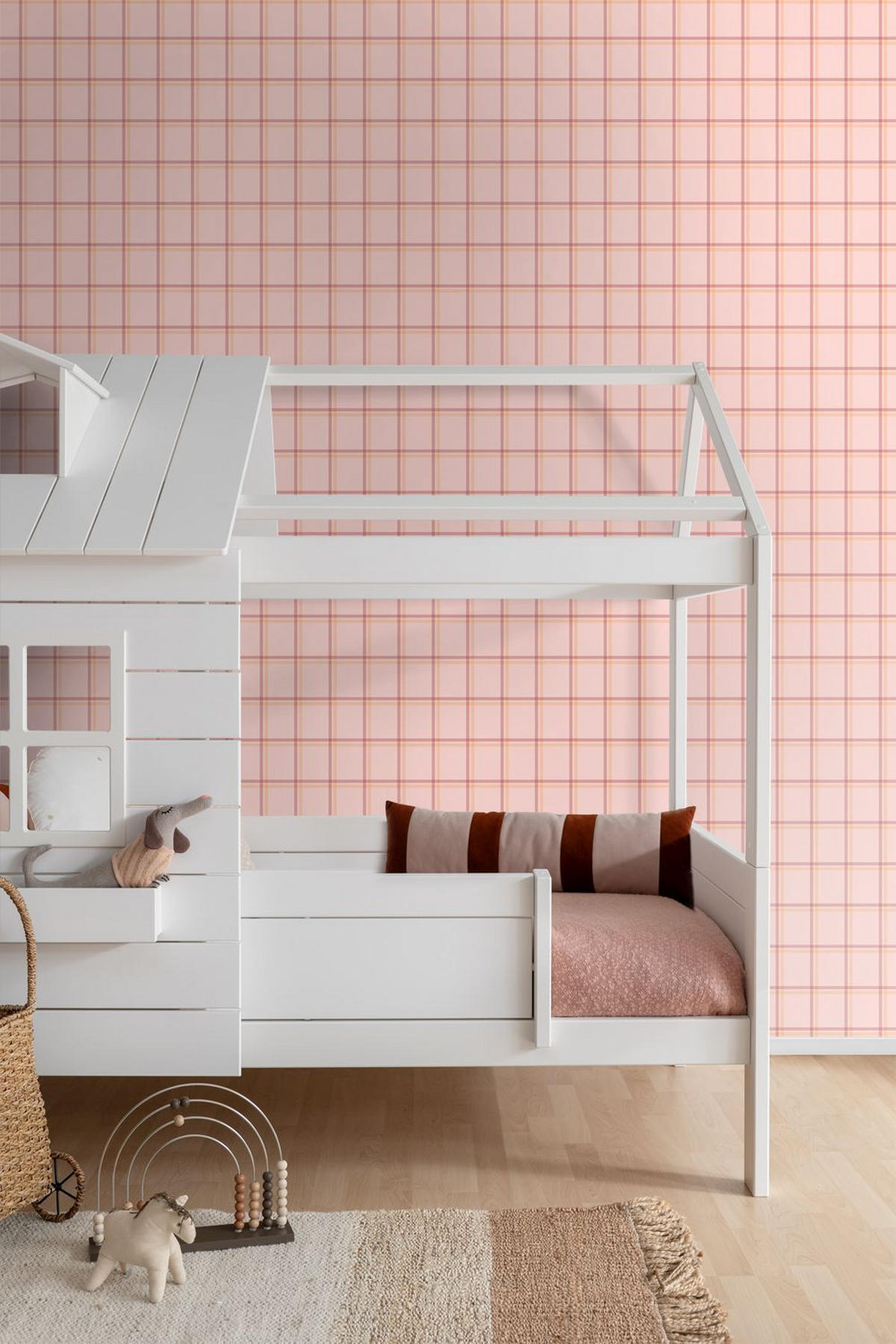 TAPETE Karomuster 50 x 900 cm - Pink, Papier (50/900cm) - ESTAhome