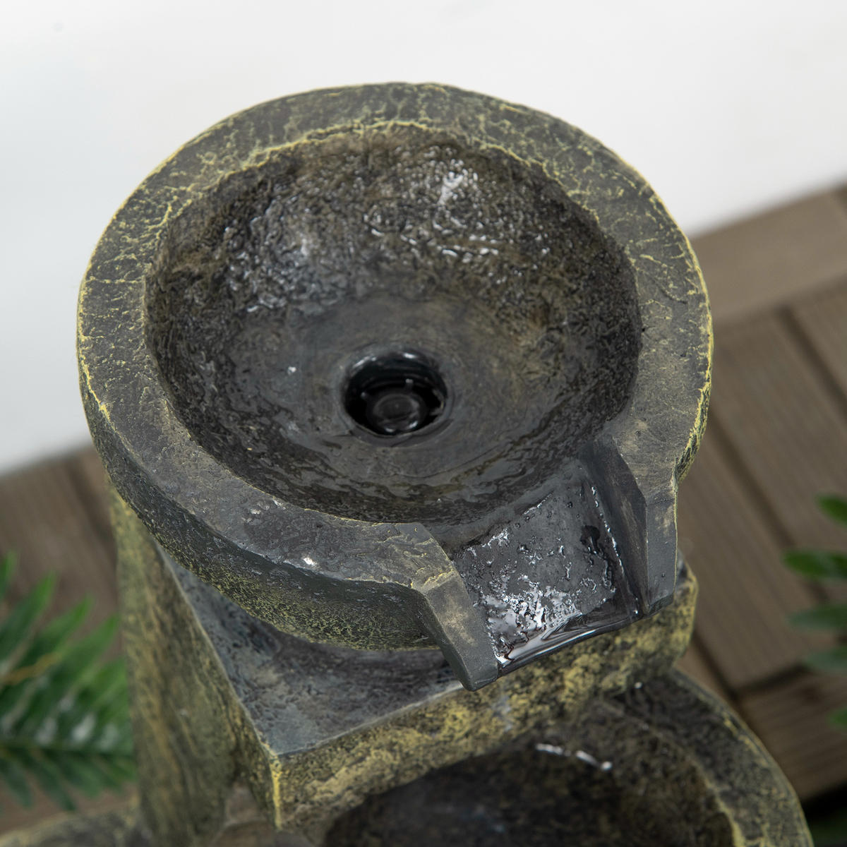 ZAHRADNÍ FONTÁNA, umělá pryskyřice, černá - černá, plast (25/24/60cm) - Outsunny