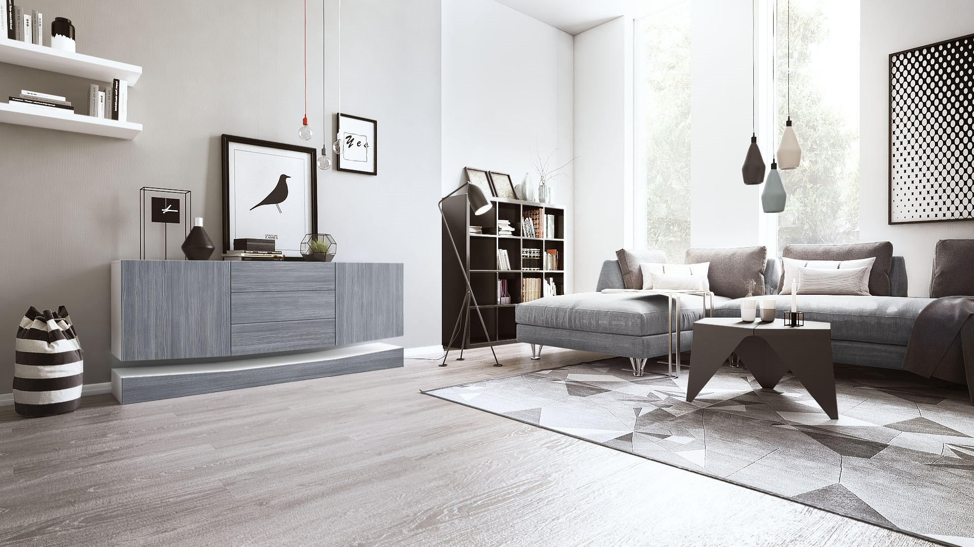 SIDEBOARD City Fronten in Avola-Anthrazit - Anthrazit, Holzwerkstoff (178/82/39cm) - Vladon