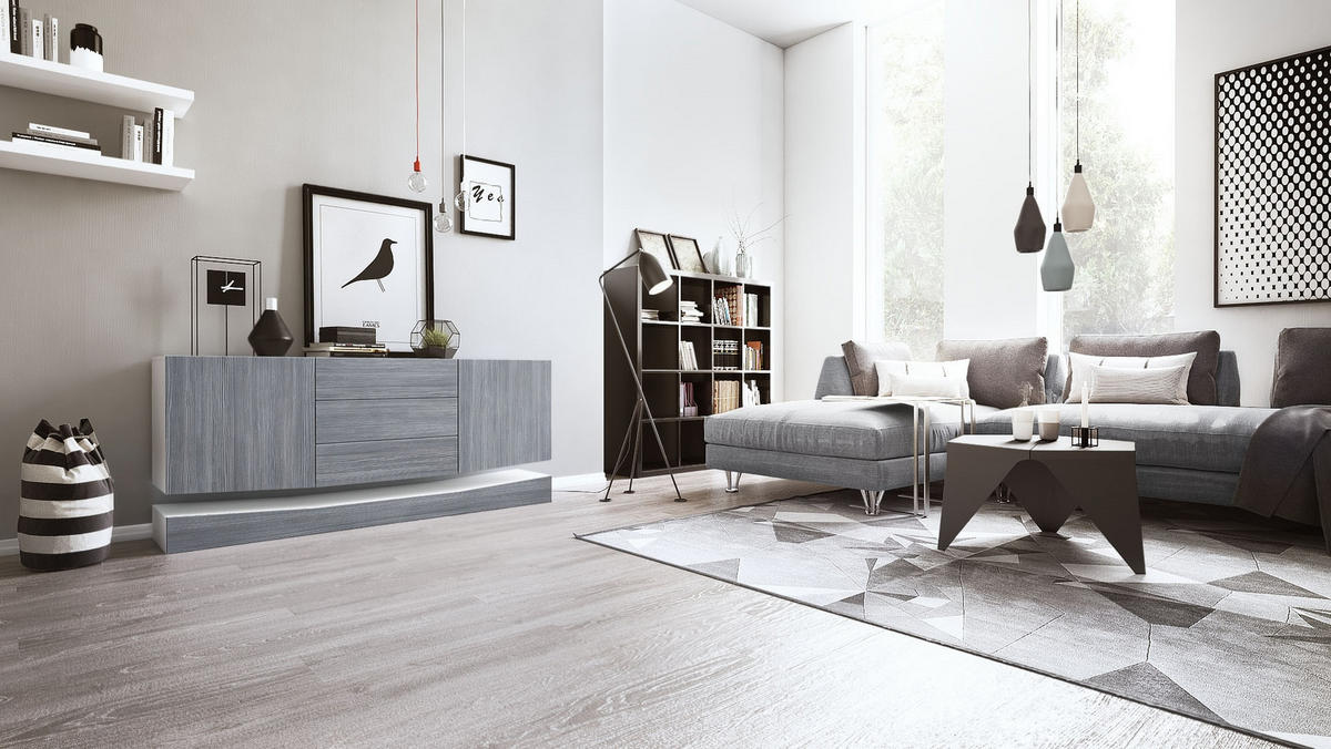 SIDEBOARD City Fronten in Avola-Anthrazit - Anthrazit, Holzwerkstoff (178/82/39cm) - Vladon
