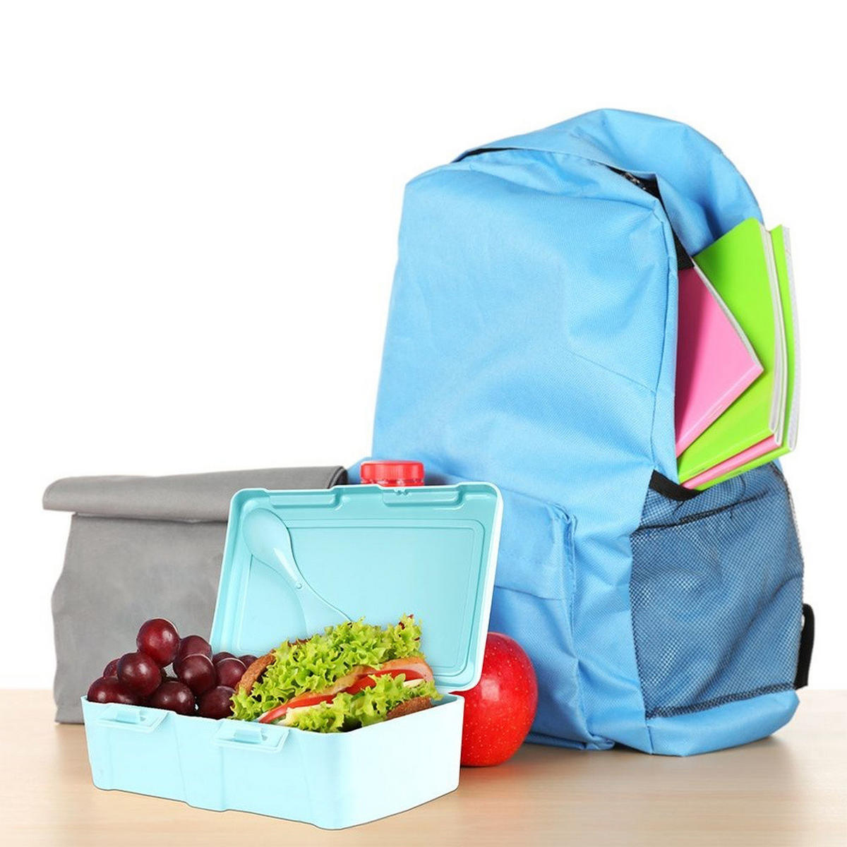 LUNCHBOX mit Besteck 1 l - Blau, Kunststoff (18/7.5/14cm) - Orion 
