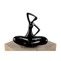 SKULPTUR Schwarz 25/28 cm - Schwarz, Stein (0.92/28/13cm) - KUNSTLOFT