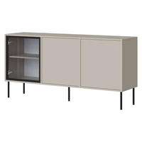 SIDEBOARD Domi 150 3D - Kaschmir/Schwarz, Holzwerkstoff/Metall (151/75/40cm) - MIRJAN24