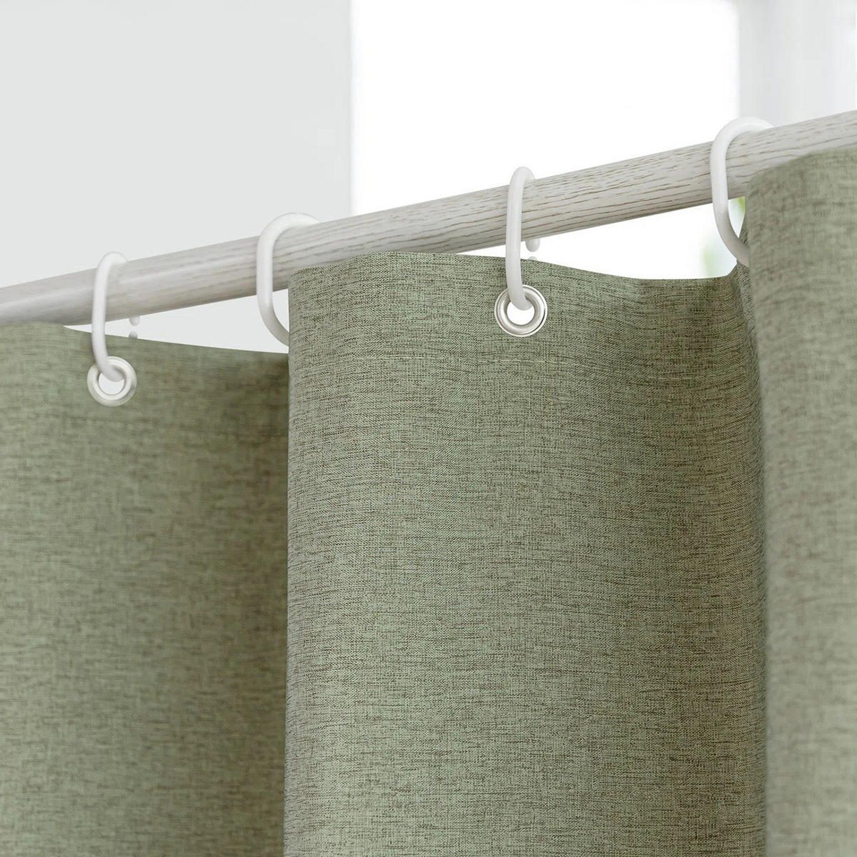 DUSCHVORHANG – 183 x 183 cm – inklusive Haken – Grün - Pastellgrün, Textil (25/35cm)
