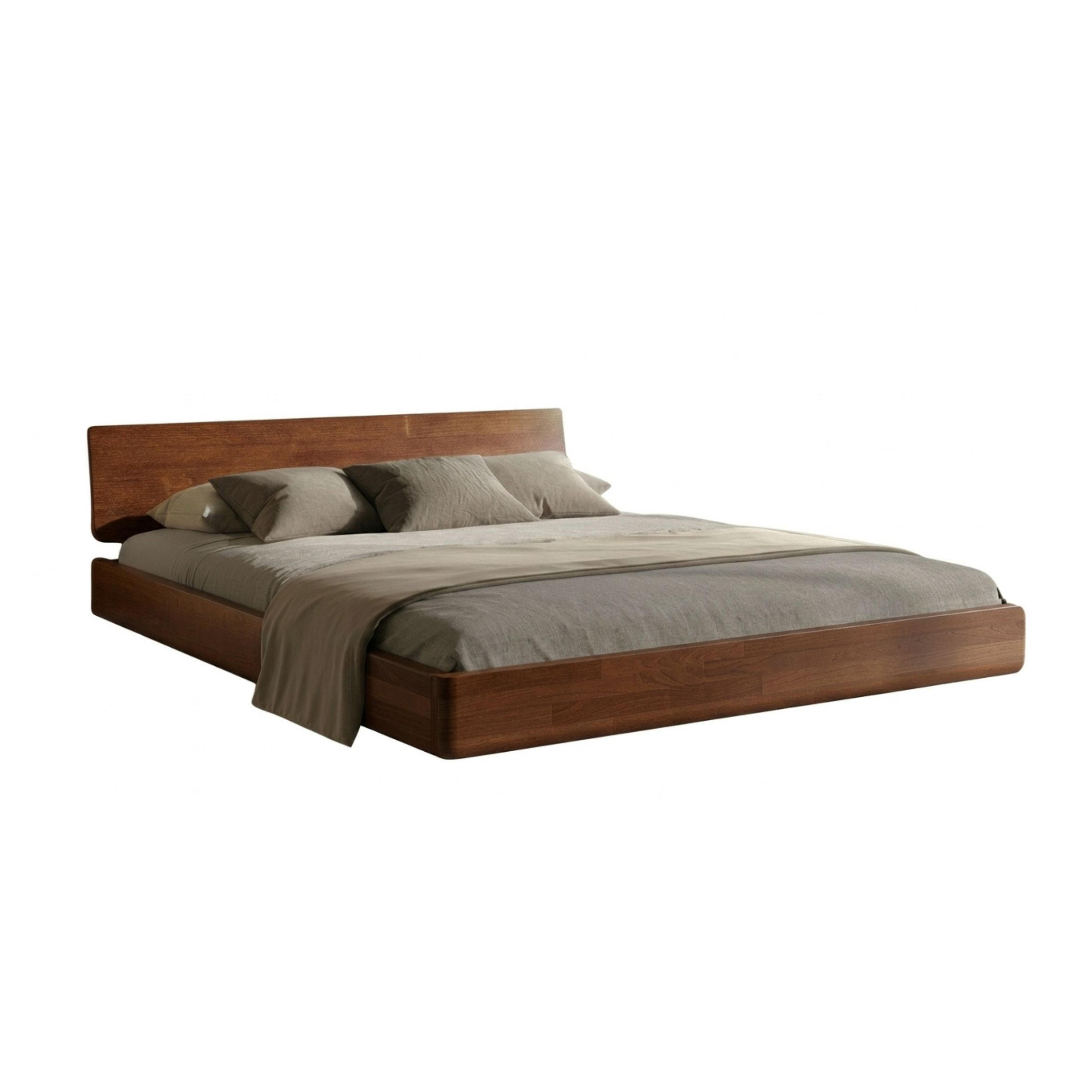 MASSIVHOLZBETT Lena, 140/200, Buche - lackiert, Nussbaumfarbe - Walnussfarben, Holz/Buchenholz (140/200cm) - Visby