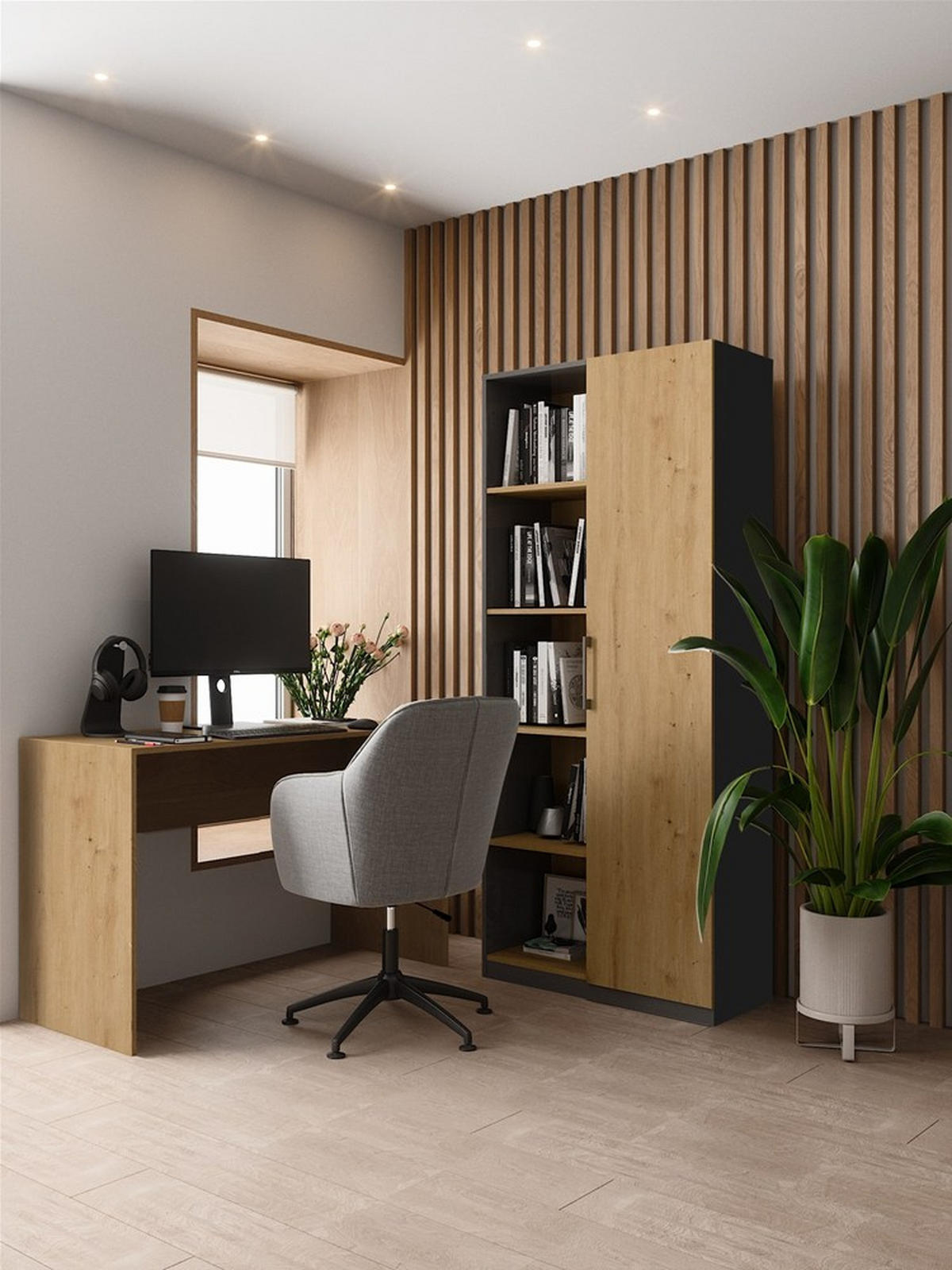 BÜCHERREGAL Anthrazit, Artisan 80/182/30 - Anthrazit, Holzwerkstoff (80/182/30cm) - RAUMHIRSCH FURNITURE
