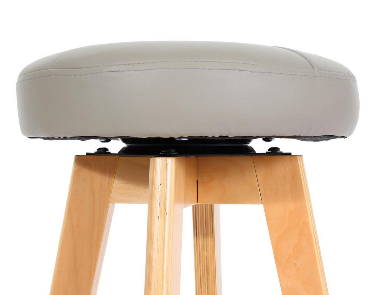 BARHOCKER drehbar und einfach Sitzhöhe 67cm Holz Kunstleder drehbar Taupe helle Beine - Braun, Holz/Kunststoff (45/67/45cm) - PROREGAL