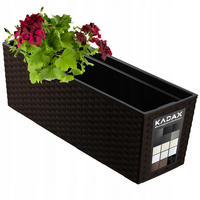 BLUMENKASTEN mit Einsatz 56 cm, Mokka - Mokka, Kunststoff - KADAX