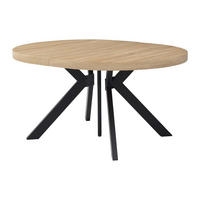 ESSTISCH - ausziehbar - 6 bis 12 Personen - MDF & Stahl - Helles Holz & Schwarz - KOMONI - Naturfarben, Holz (300/120/76cm) - Vente-Unique