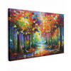 LEINWANDBILD Landschaft - Wald - Farben - Natur Deko Schlafzimmer 30x20 cm - Multicolor, Textil (30/20cm) - MuchoWow