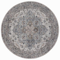 TEPPICH Kurzflor, waschbar, mit Medaillon, VERNANTE in Beige-Grau, Ø 120 cm - Beige, Textil (120/120cm) - KADIMA DESIGN
