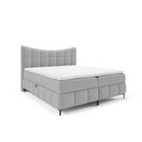 BOXBETT Charles Premi.. In Aragon - Hellgrau, Holzwerkstoff/Textil (200/200cm) - Fun Möbel