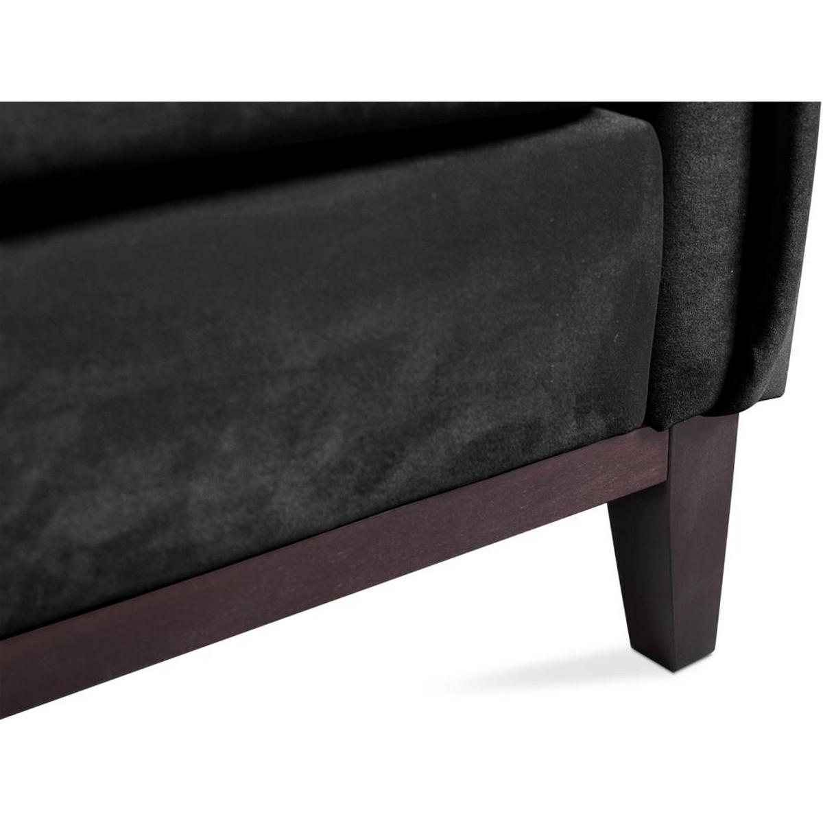 SOFA 3-SITZER Belweder Velours schwarz - Wengefarben/Schwarz, Holz/Textil (268/95/94cm) - Beautysofa