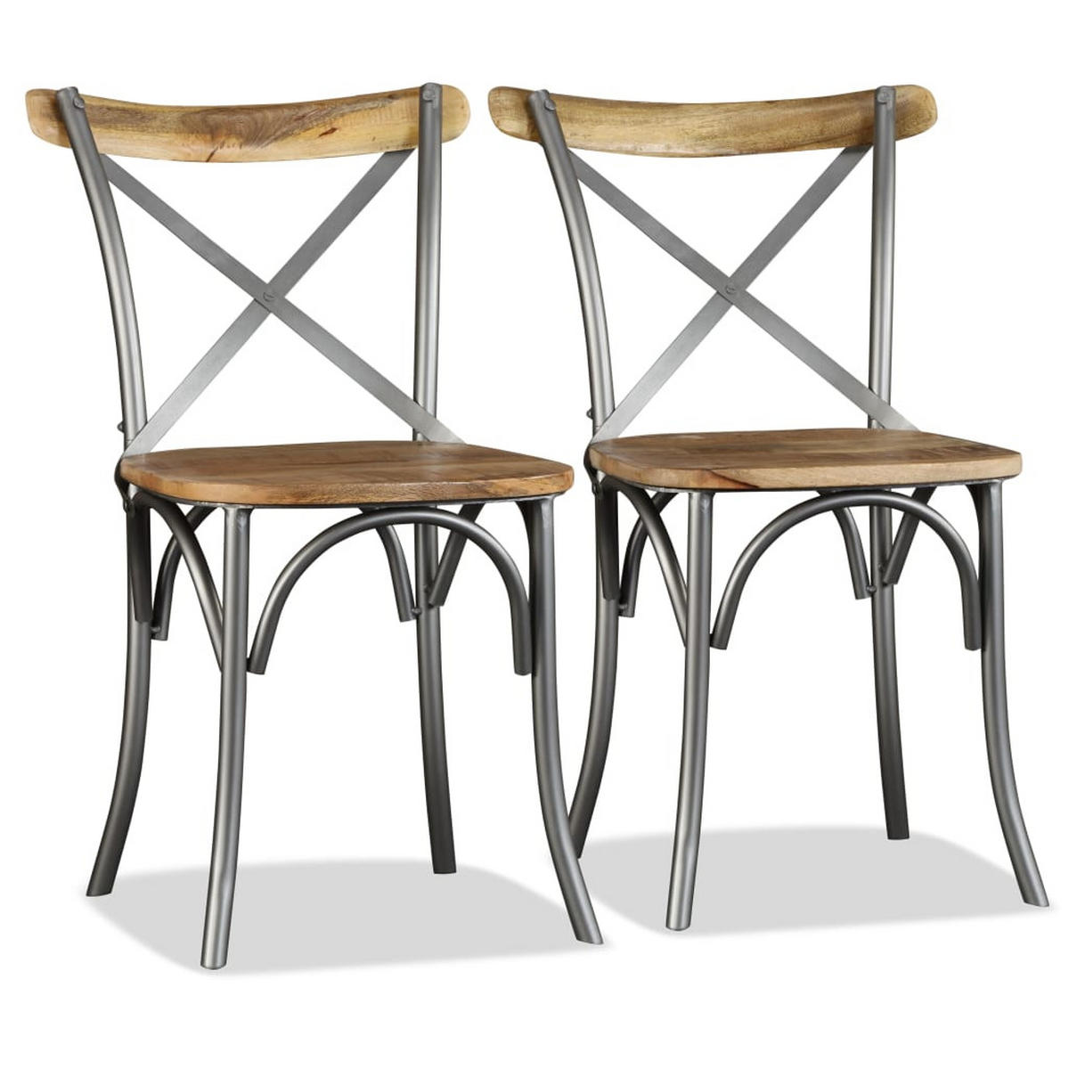 ESSZIMMERSTÜHLE 2 Stk. Massivholz Mango 51*52*84cm - Multicolor, Holz (51/84/52cm) - ZMH