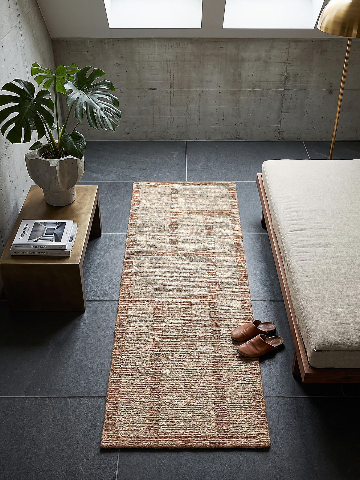 LÄUFER handgetuftet GANNEL, in Natur, Blockdesign, 80 x 230 cm - Beige, Textil (80/230cm) - KADIMA DESIGN