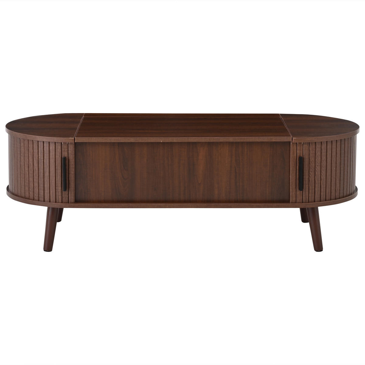 COUCHTISCH 120/50/39,5 cm in Nussbaum aus MDF mit Hubfunktion und Stauraum - Walnussfarben, Holz/Holzwerkstoff (50/120/53.5cm) - CHICFURN