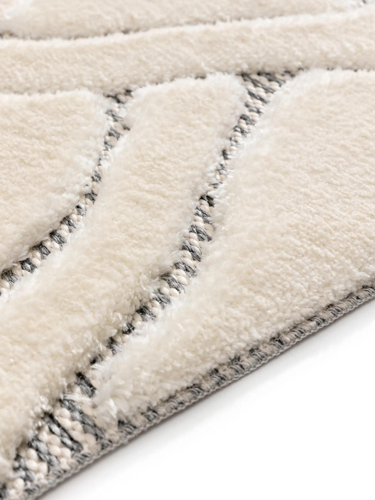 TEPPICH Elanie 160/230 cm - Creme/Grau, Kunststoff (160/230cm) - benuta Pop