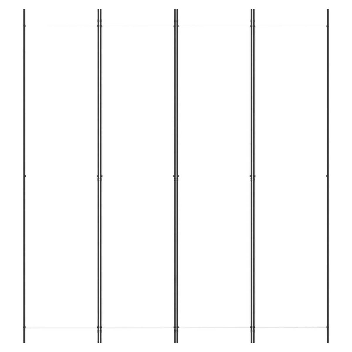 PARAVENT 4-teilig Weiss 200/220 Cm Stoff - Weiß, Textil (200/220/0.1cm) - vidaXL