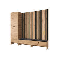 GARDEROBE Balma VI - Schwarz, Holzwerkstoff/Textil (230/206/44cm) - MIRJAN24