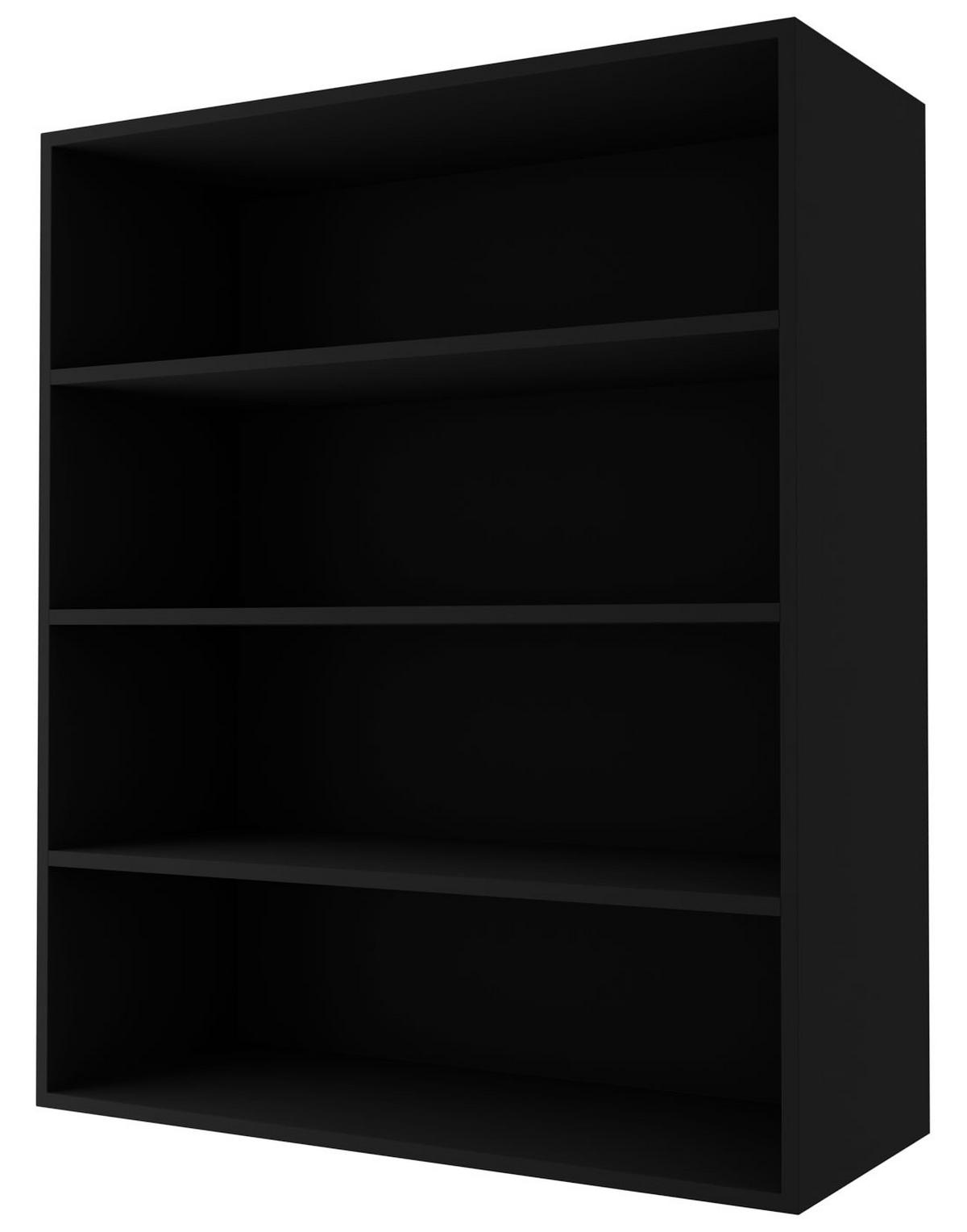 HÄNGESCHRANK Essen W4/90 Graphit Hochglanz / Schwarz Matt 90 / 32,5 / 96cm - Schwarz/Graphitfarben, Holz/Holzwerkstoff (90/96/32.5cm) - Feldmann-Wohnen