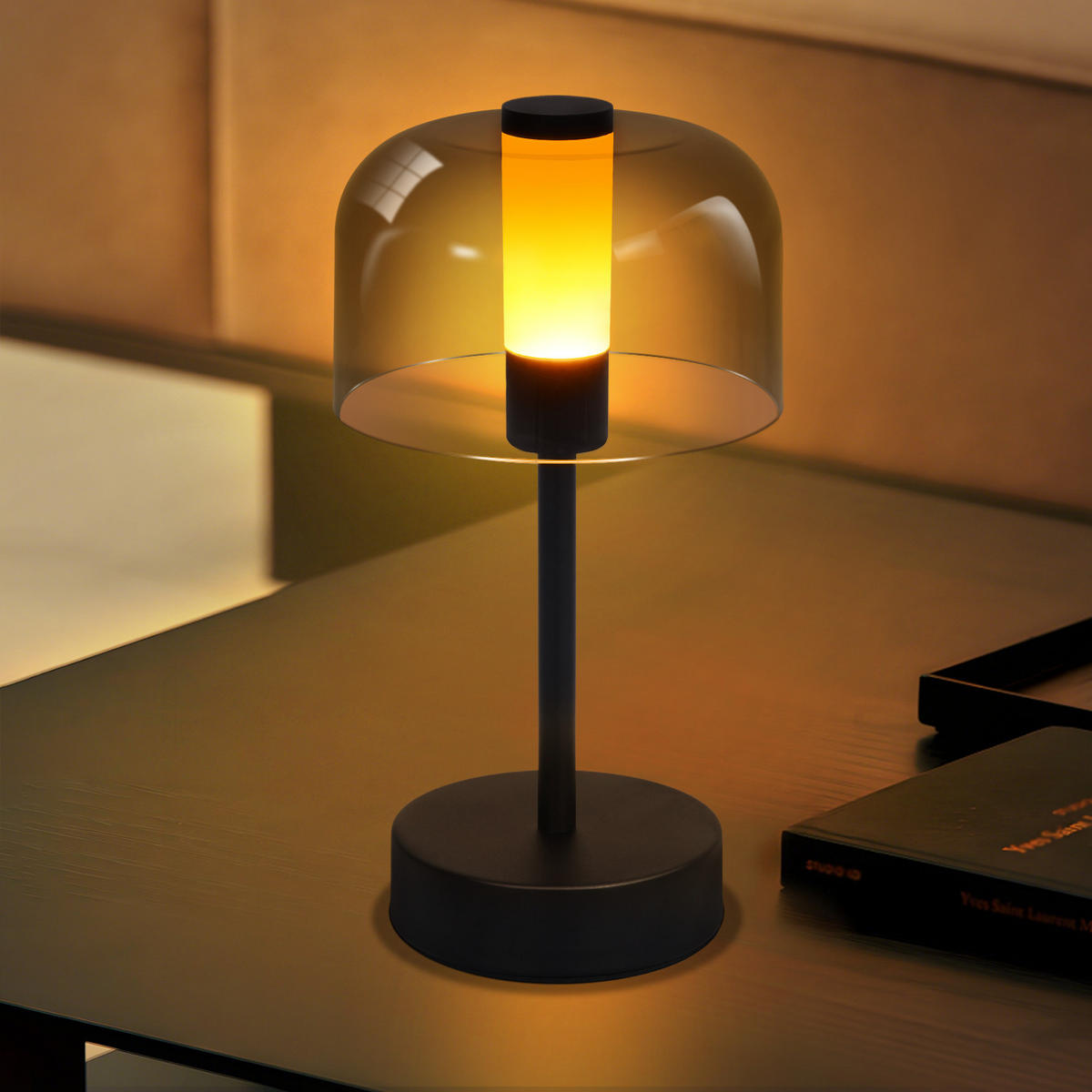 TISCHLAMPE Tovek 13/13/24.5 cm - Schwarz, Metall (24.5/13/13cm) - ZMH