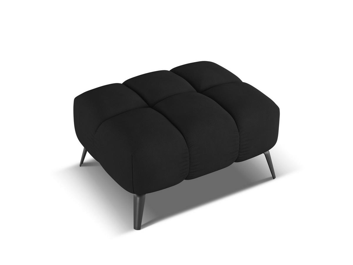 POUF Chenille Stoff Schwarz - Schwarz, Textil/Metall (78/41/60cm) - Makamii