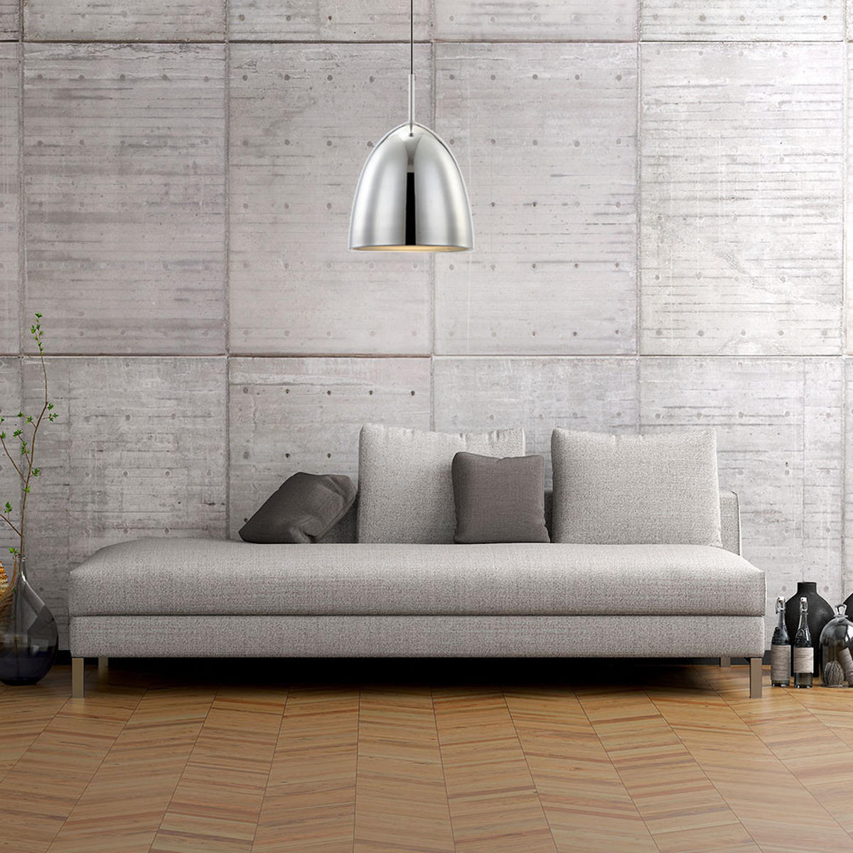 LED HÄNGELEUCHTE Aluminium Chrom Silber - Silberfarben, Metall (25/25/132cm) - Globo Lighting